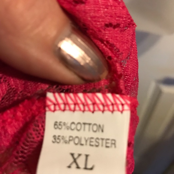 Hot pink lace negligee Sz XL and XXL - Picture 6 of 7